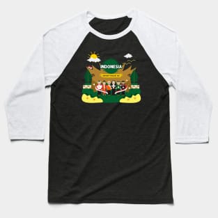 Bhineka Tunggal Ika of Indonesia T-Shirt Design Baseball T-Shirt